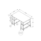Monarch Specialties 7529 48" Computer Desk - Natural/White Metal-Product dimensions: 47.25 inches L x 23.75 inches W x 30 inches H