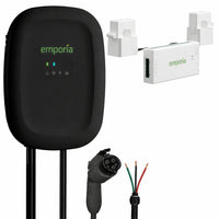 Emporia Classic Level 2 48A Hardwired J1772 EV Charger and Vue 3 2-Phase Load Management Bundle - Black-Powersmart load management automatically adjusts ev charging rate to keep total electrical usage within system limits while allowing the sum of breakers to exceed panel service rating for optimized energy distribution