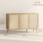 HOMCOM 47.2" L Sideboard Buffet Cabinet - Natural Wood-Fits dining room, kitchen, living room, study and more