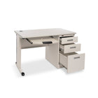 CB Office Stellia Metal Utility Computer Desk - Matte White/Grey-Dimensions: 47.25"W x 23.6"D x 29.5"H