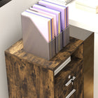 Vinsetto 2-Drawer Letter/A4 Filing Cabinet with Lock - Rustic Brown-Assembly required
