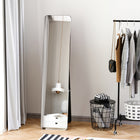 HOMCOM Rectangular Full Body Mirror - 14.6" W x 61.4" H - Black-Foldable frame for self-standing 