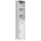 Kleankin Tall Slim Freestanding Bathroom Tower Cabinet - White-Compact and tall cabinet perfectly fits in narrow spaces    