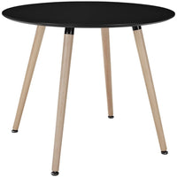Modway Track Round Dining Table - Black-Solid Beechwood Legs