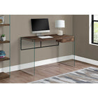 Monarch Specialties 7444 48" Computer Desk - Brown Reclaimed Wood/ Glass Panels-Computer table is a perfect size for virtually all laptop computers; also includes a storage drawer for extra supplies (14" x 10") that can be assembled on the left or right hand side