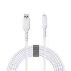 Basic Tech 6 foot Lightning Braided Cable - White-C89 fast charging cable