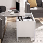 HOMCOM Lift Top Coffee Table with Hidden Storage and Open Shelves - White-Material: Particle Board