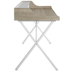 Modway Bin 47" Office Desk - Oak-Wood-grain patterned melamine top