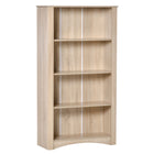HOMCOM 4-Tier Bookcase for Study, Living Room - Oak-A 4-tier storage unit can be used as a bookcase or cupboard cabinet 