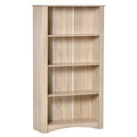 HOMCOM 4-Tier Bookcase for Study, Living Room - Oak-A 4-tier storage unit can be used as a bookcase or cupboard cabinet 