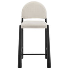 Modway Hayley Upholstered Fabric Counter Stools 2-Piece Set - Black/Cream-8