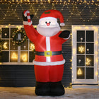 HOMCOM 8' Lit Inflatable Santa Christmas Yard Decoration-Includes 5 stakes, 3 drawstrings and 2 sandbags to keep it anchored on windy nights 