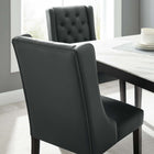 Modway Baronet Button Tufted Vegan Leather Dining Chair - Grey-Vegan Leather Upholstery