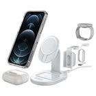 OtterBox 7.5 W 3-in-1 Charging Station with MagSafe - White-Suspends iPhone securely in portrait or landscape while charging, streaming and connecting