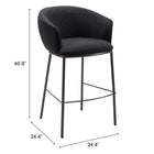 Zuo Essen Barstool - Black/Bronze-3 year limited warranty
