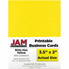 JAM Paper Printable Business Cards - 3-1/2" x 2" - Yellow - 100 Pack-Color: Yellow 
