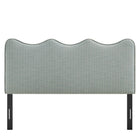 Modway Athena Striped Fabric Upholstered King Size Headboard - Spa Blue Stripe-7