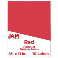 JAM Paper Full Page Labels, 8.5 x 11 Sticker Paper, AstroBrights Re-Entry Red, 2 sets of 5 (337628603g)-Size: 8.5" x 11"