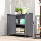 Outsunny Garden Storage Cabinet with Galvanized Top & Shelf-The spacious workstation table on this garden storage cabinet gives ample space for plants and flowers  
