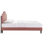 Modway Aviana Performance Velvet King Bed - Dusty Rose-Bed Frame Weight Capacity: 800 lbs