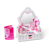 Melissa & Doug Wooden Beauty Salon Play Set with Vanity and Accessories - 18 Pieces-Beauty Salon Play Set
