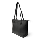 Nicci Large Tote Bag with Slit Pocket - Black-Black - Polyurethane