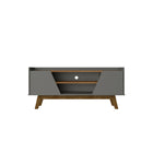 Manhattan Comfort Marcus 53.14" Mid-Century Modern TV Stand - Grey and Nature-Mid-Century Modern Free Standing TV Stand for Living Room and Bedroom use