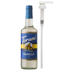 Torani Sugar Free Vanilla Syrup with Pump - 750 mL-More than just coffee: Great for lattes, frappes, teas, coffees, hot cocoas, milkshakes, desserts and other frozen blended drinks