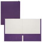 Staples Twin Pocket Portfolio - Letter Size - Purple-Paper cover with purple exterior