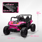 Qaba 12V Kids Ride On Car w/ Remote Control, Spring Suspension - Pink-Remote control with three speeds adapts to various young drivers 