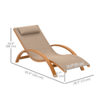 Outsunny Outdoor Lounge Chair - Garden Sun Lounger with Headrest - Khaki-Lightweight and portable design makes it easy to carry
