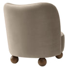 Modway Monroe Performance Velvet Accent Chair - Taupe Walnut-Non-Marking Foot Pins