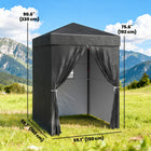 Outsunny 5 ft W x 5 ft L Compact Pop Up Canopy Tent - UPF50+ Portable Privacy Canopy - Black-Mesh window for ventilation, with a cover for added privacy