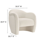 Modway Compose Performance Velvet Accent Chair - Alabaster-Stain-Resistant Upholstery