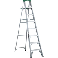 Featherlite 2400 Series 8' Commercial Duty Aluminum Stepladder-Nominal Height: 8'