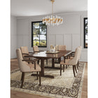 Manhattan Comfort Shubert 22.5" Modern Faux Leather and Velvet Upholstered Dining Armchair - Tan - Set of 2-Frame Made of Solid Beech Wood with Rich Dark Finish