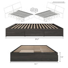 Nexera 3-Drawer Storage Bed Frame - Queen Size - Bark Grey-8