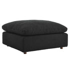 Modway Commix Down Filled Overstuffed Boucle Fabric Ottoman - Black-Contemporary Modern Ottoman
