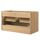 Modway Render 36" Wall-Mount Bathroom Vanity Cabinet - Oak-8