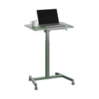 Seville Classics 25.6" W airLIFT Pneumatic Tilting Mobile Desk Cart - Sage Green-Easily angle the desktop surface while working ideal for drawing writing or painting and enjoy a more comfortable workflow