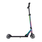 Globber Flow Elements Lights - Neochrome-4-height adjustable (80cm, 85cm, 90cm, or 95cm from the ground), wide, and curved plated aluminium T-bar with foldable handlebars, comfortable & durable TPR ergonomic grips, and an anti-shaking clamp