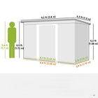 Outsunny Galvanized Steel Garden Tool Storage Shed - 9' x 4' - Dark Green-Sliding and lockable double doors for convenient access 