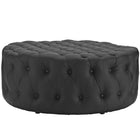 Modway Amour Upholstered Vinyl Ottoman - Black-Fine Vinyl Upholstery