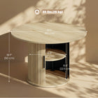 HOMCOM 31.5" Round Coffee Table with Storage - Natural Wood-Felt pads protect flooring and stabilize on uneven surfaces