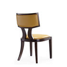 Manhattan Comfort Pulitzer 18.1" Traditional Faux Leather Upholstered Dining Chairs - Camel and Walnut - Set of 2-Delivered to you Fully Assembled! No Assembly Required