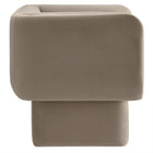 Modway Tate Performance Velvet Accent Chair - Taupe-Plastic Floor Glides