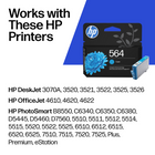 HP 564 Cyan Original Ink Cartridge (CB318WN)-Cartridge yield (approx.): 300 pages