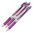 Pentel EnerGel Retractable Gel Roller - 0.7mm - Metal Tip - Assorted Colours - 3 Pack-Rubber grip for writing comfort and control