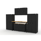 Cat RTA Garage Storage Cabinetry 7-Piece Set with 2 Lockers, 2 Walls, 2 Bases and 72" Workbench-Secure Locking Storage: Integrated 3-point locking system with key keeps tools, supplies, and equipment protected and organized.