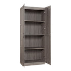 Manhattan Comfort Cornelia 59.22" 2-Piece Modern 11-Shelf Storage Closet - Grey-Stylish profile offers generous storage without overwhelming your space. Modular design allows expansion with additional collection units